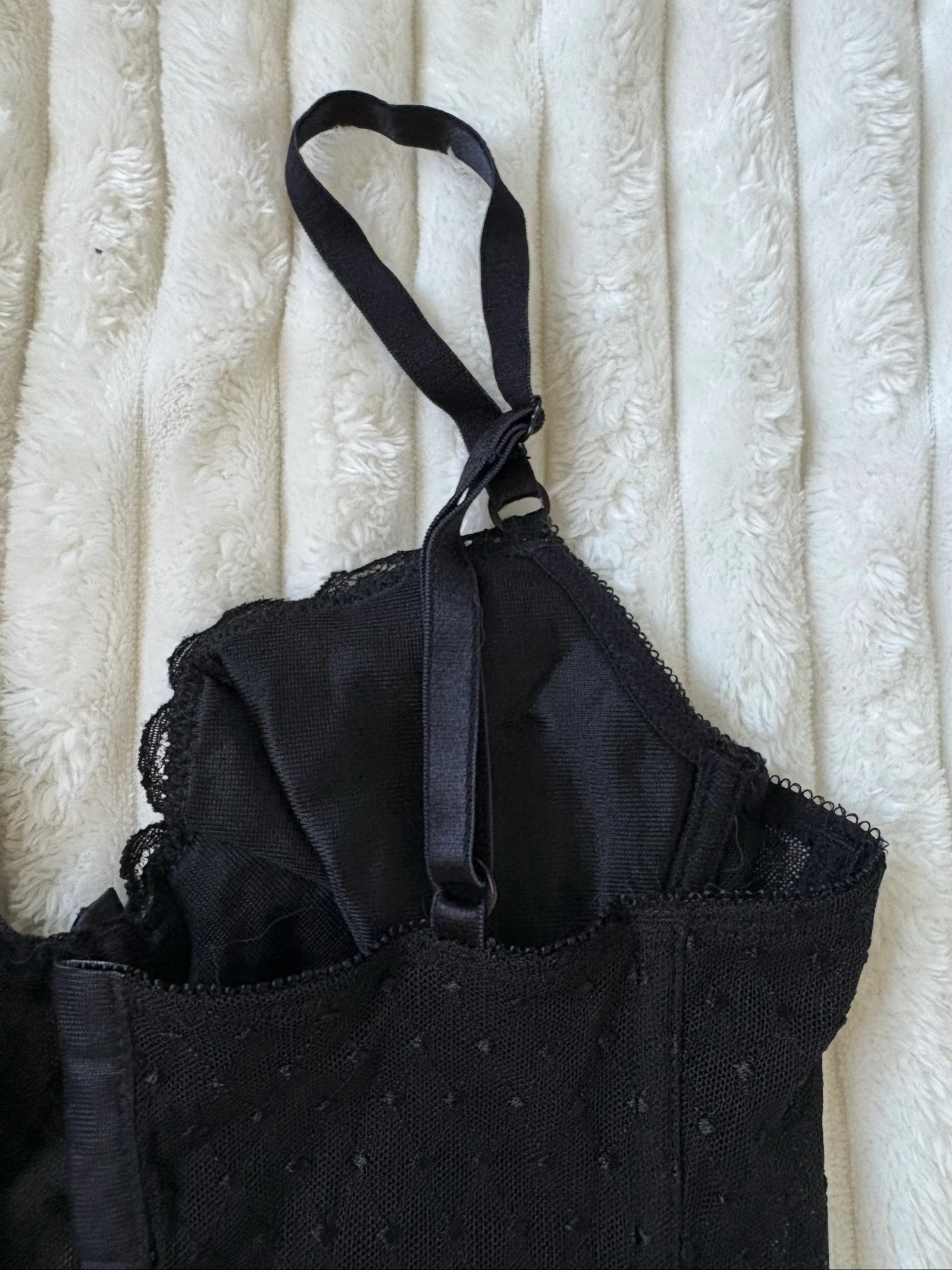 Vintage dames bustier korset met jarretelles met plissé patroon – photo 8